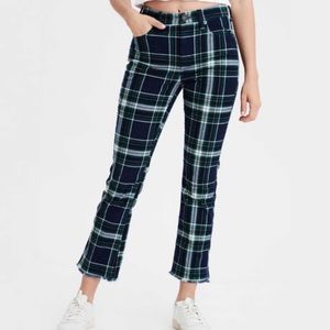 American Eagle Plaid Flare Pants
